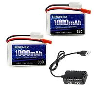 URGENEX 2S Lipo Batterie RC rechargeable 7,4 V 1000 mAh 35 C avec prise JST compatible avec WLtoys RC Cars A949 A959 A969 A979 K929 1/16 Scale Brushless Racing Camion RC