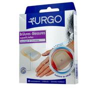 Urgo Pansements brûlures et blessures superficielles Tulle lipido-colloïde Grand format x4