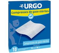 Urgo - Compresses de gaze stériles - Absorption - Boîte de 10 sachets de 2 compresses - 10cm x 10cm