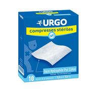 Urgo - Compresses de gaze stériles - Absorption - Boîte de 10 sachets de 2 compresses - 7,5cm x 7,5cm
