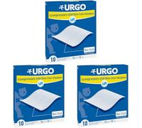 Urgo - Compresses stériles - Non tissées - Boîte de 10 sachets de 2 compresses - 10cm x 10cm (Lot de 3)