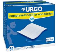 Urgo Compresses stériles non tissées – Boîte de 50 sachets de 2 – 7,5×7,5 cm