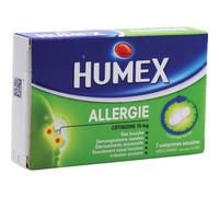 Urgo Humex Allergie Cétirizine 10mg 7 Comprimés Pelliculés Sécables