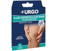 Urgo Pansement Hydrocolloïde Cicatrisation rapide des plaies Genoux x6 | Résistant à l'eau et ultra fin