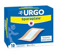 Urgo Pansement stérile Sparaplaie Support tissé adhésif 10cm x7 cm x10 | Pansement textile à compresse absorbante pour protéger les plaies