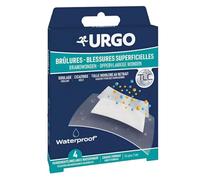 Urgo Pansements Brûlures Blessures superficielles waterproof 10x7m x4 | Soulage et cicatrise la plaie grâce à son support breveté et imperméable à l'eau