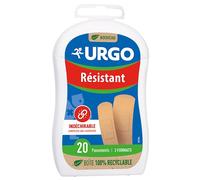 Urgo - Pansements Résistant - Protection des Plaies Superficielles - 2 Formats Résistants : Grand Format 3,4x7,2 cm et Petit Format : 1,9 x 7,2 cm - 20 Pansements