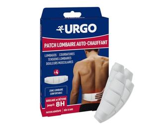 Urgo Patch Auto-Chauffant Lombaire Douleurs du Dos soulage jusqu'à 8h x4 | Soulage les douleurs du dos liées aux contractions musculaires jusqu'à 8h