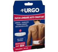 Urgo - Patch auto-chauffant lombaires x2 unités - Soulage les douleurs du dos de type contractions musculaires - Améliore l'oxygénation des muscles et élimine les toxines - Doux et agréable