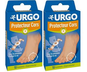 Urgo - Protecteurs cors - Disque protecteur - Evite les pressions - 10 pansements (Lot de 2)