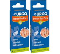 Urgo - Protection Cors Prêt à l'Emploi - Digitubes en Silicone Pré-Découpés - Réutilisables - 4 digitubes de 2,5cm (Lot de 2)