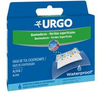 Urgo - Quemaduras y heridas superficiales Waterproof - Apósitos estériles Impermeables - Formato pequeño 6 apósitos de 5 x 7 cm