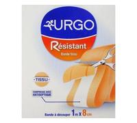 Urgo – Bande à découper en tissu résistant, compresse anti-adhérente 1 m x 8 cm, Bleu (Lot de 1)