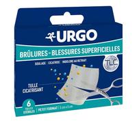 Urgo Tulles Brûlures Blessures superficielles 5x5cm x4 | Soulage et cicatrise la plaie Retrait sans douleur Technologie brevetée