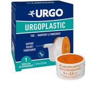 Urgoplastique Sparadrap Transparent Discret 5m x 2,5 cm | Fixation et maintien de pansements/ dispositifs médicaux respectant les peaux sensibles et fragiles