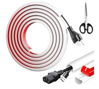 URHRHU 3m Auto-adhésif Cache Cable 15mmx10mm Mini Goulottes de Câbles Demi-Rond Cache Cable Goulotte PVC Auto-adhésif Goulotte Passe Cable Autocollante Flexible pour Maison Bureau