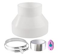 URHRHU Reduzierstück Réducteur de Conduits en ABS 150mm à 100mm en ABS Avec 2 colliers en acier inoxydable Réduction de Ventilation pour Extracteur D'Air Conduit de Ventilation