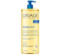 Uriage Derm-Phy Huile de Douche 1L - Nettoyant Visage, Corps - Peaux Sèches, Sensibles - Nettoie, Nourrit, Prévient le Dessèchement - 25% Glycérine, Agents Extra-Riches - pH Physiologique - Sans Savon