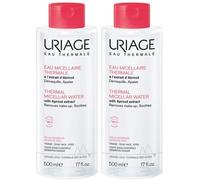 URIAGE Eau micellaire Thermale à l'extrait d'abricot Pour Le Visage 2x500 ml