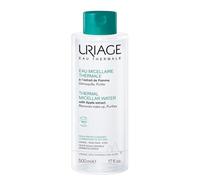 Uriage Eau Micellaire Thermale - Peaux Mixtes à Grasses - Visage et Yeux - 3-en-1 : Nettoie, Démaquille, Purifie - Sans Rinçage - Parfum Fruité et Floral - 96% d’Ingrédients d’Origine Naturelle 500ml