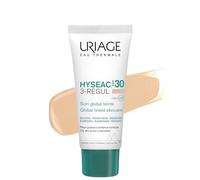 Uriage Hyseac Soin Teinté Global SPF30 avec des AHA et de l'acide salicylique - Matifie et unifie le teint - Haute protection UVA/UVB - Pour peaux grasses à tendance acnéique - Haute tolérance - 40 ml
