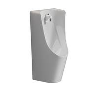 Urinal Homme Céramique, Urinoir Homme Anti-éclaboussures, avec Chasse D'eau Automatique et Robinet Rotatif, Montage Mural ou sur Palier