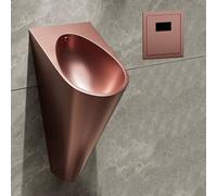 Urinal Homme pour Adultes, Urinoir Mural Intégré a Induction, Anti Eclaboussures, pour Toilettes pour Hommes, Bars, Karaokés et Espaces Publics, Évacuation Murale(Pink)