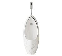 Urinal Homme, Urinoir Mural Intégré a Induction, Chasse d'eau Automatique, en Céramique, Évacuation Murale, Idéal pour Salles de Bains, Hôtels, Garages et Bars(Black)