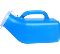 Urinal portable réutilisable pour hommes Urinoir for homme en plastique bleu 1 L avec couvercle à pression et poignée