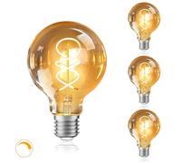 URing Ampoule LED E27 Blanc Chaud Dimmable 2200K Edison Vintage LED Lampe 4W Basse Consommation Ampoule Filament E27 Convient pour la décoration des maisons, cafés et bars, Lot de 3 (G80)