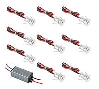 URing Mini Spot Encastrable 12v LED 1W, IP65 Spot led Plafond Encastrable encastré Eclairage 3000K blanc chaud Plafonnier pour cuisine, escalier, vitrine, armoire, couloir, salle de bains, 60°, 9PCS
