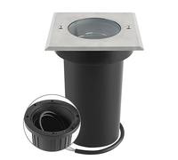 URing Spot Exterieur encastrable orientable pour GU10, IP67 étanche LED Spot Terrasse Extérieur Spot de sol et praticable pour l’extérieur, 230V lampe de sol pour Pelouse, Cour, Ø11x12cm, Carré