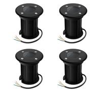 URing Spot LED encastrable au sol pour GU10, IP67 Spot encastrable pour jardin rond, 230 V, spot extérieur praticable pour pelouse, plate-forme, chemins, câble préinstallé, Ø11 x 12 cm, noir