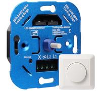 URing Variateur d'intensité LED 230 V - Interrupteur variateur pour LED à intensité variable 3-200 W/halogène 3-200 W, variateur pour lampes LED, interrupteur encastré à intensité variable, variateur