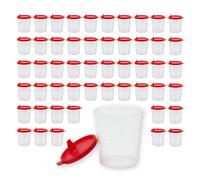 Urinoir 125 ML avec Rouge Couverture de Snap-On Gobelet pour Analyse D' Urine Gobelets en Plastique Medi-Inn - 100 Stück