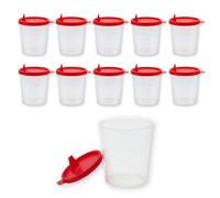 Urinoir 125 ML avec Rouge Couverture de Snap-On Gobelet pour Analyse D' Urine Gobelets en Plastique Medi-Inn - 10 Stück