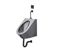 Urinoir à capteur pour Hommes, urinoir à Chasse d'eau Automatique Mural en Acier Inoxydable avec vidange, Valve de Chasse à capteur Infrarouge Intelligente, Noir