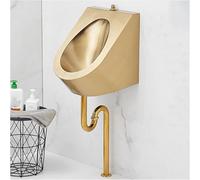 Urinoir à Chasse D’Eau pour Hommes Urinoir en Acier Inoxydable Urinoir Commercial Washout à Haute Efficacité Urinoir Doré Créatif Toilettes Murales Domesti, Ground Drainage, Kit 1