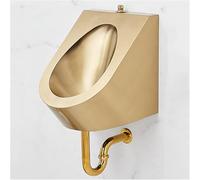 Urinoir à Chasse D’Eau pour Hommes Urinoir en Acier Inoxydable Urinoir Commercial Washout à Haute Efficacité Urinoir Doré Créatif Toilettes Murales Domesti, Wall Drainage, Kit 1
