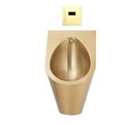 Urinoir automatique en acier inoxydable 304, chasse d'eau murale à capteur automatique, urinoir pour hommes, pour hôtels, karaokés, restaurants et écoles (doré)
