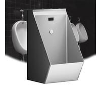 Urinoir avec chasse automatique, urinoir à capteur mural, urinoir de lavage commercial for hommes, conception anti-odeur, drainage vertical for bar, salle de bain, hôtel, magasin.(Silver)