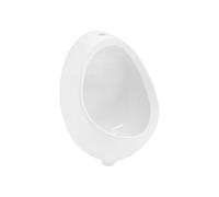 ECD Germany Urinoir Blanc, Entrée d'eau par Le Haut, en Céramique, avec Nano-Vitrification, 35x46x30 cm, Ovale, Bord de Chasse Fermé, Écoulement Vertical, Pissoir Mural Moderne de WC à Aspiration