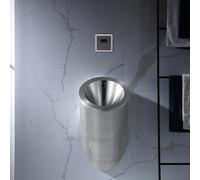 Urinoir commercial à capteur automatique, montage mural en acier inoxydable haute efficacité, design anti-éclaboussures pour toilettes pour hommes