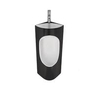 Urinoir d'angle avec évier pour homme - Design mural en céramique - Lavabo intégré peu encombrant - Résistant aux taches - Nano-vernis - Pour usage domestique et commercial
