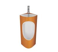 Urinoir d'angle avec évier pour homme - Design mural en céramique - Lavabo intégré peu encombrant - Résistant aux taches - Nano-vernis - Pour usage domestique et commercial