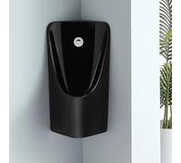 Urinoir D'angle pour Hommes, Urinoir Suspendu, Chasse D'eau Automatique par Induction, Anti-fuites et Anti-odeurs, pour Salles de Bains, Hôtels et Commerces(Black)