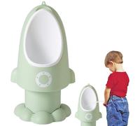 Urinoir d'apprentissage de la propreté pour tout-petit, réglable et résistant aux pulvérisations, forme de dessin animé amusante, à suspendre/debout, facile à nettoyer, pour garçons de 1 à 6 ans, vert