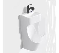 Urinoir en céramique activé par capteur avec support mural - Design anti-déversement pour salle de bain peu encombrante dans les hôtels et les zones publiques