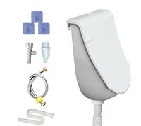 Urinoir en plastique PP - Rinceur d'urine réglable - Montage mural - Anti-fuite - Kit complet pour dortoir, camping, jardin, cave, chantier de construction