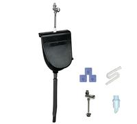 Urinoir Extérieur Sans Eau, Urinoir en Plastique avec Couvercle, Urinoir Mural pour Hommes avec Robinet de Chasse, pour Salles de Bains, Appartements, Locations, Jardins(Black)